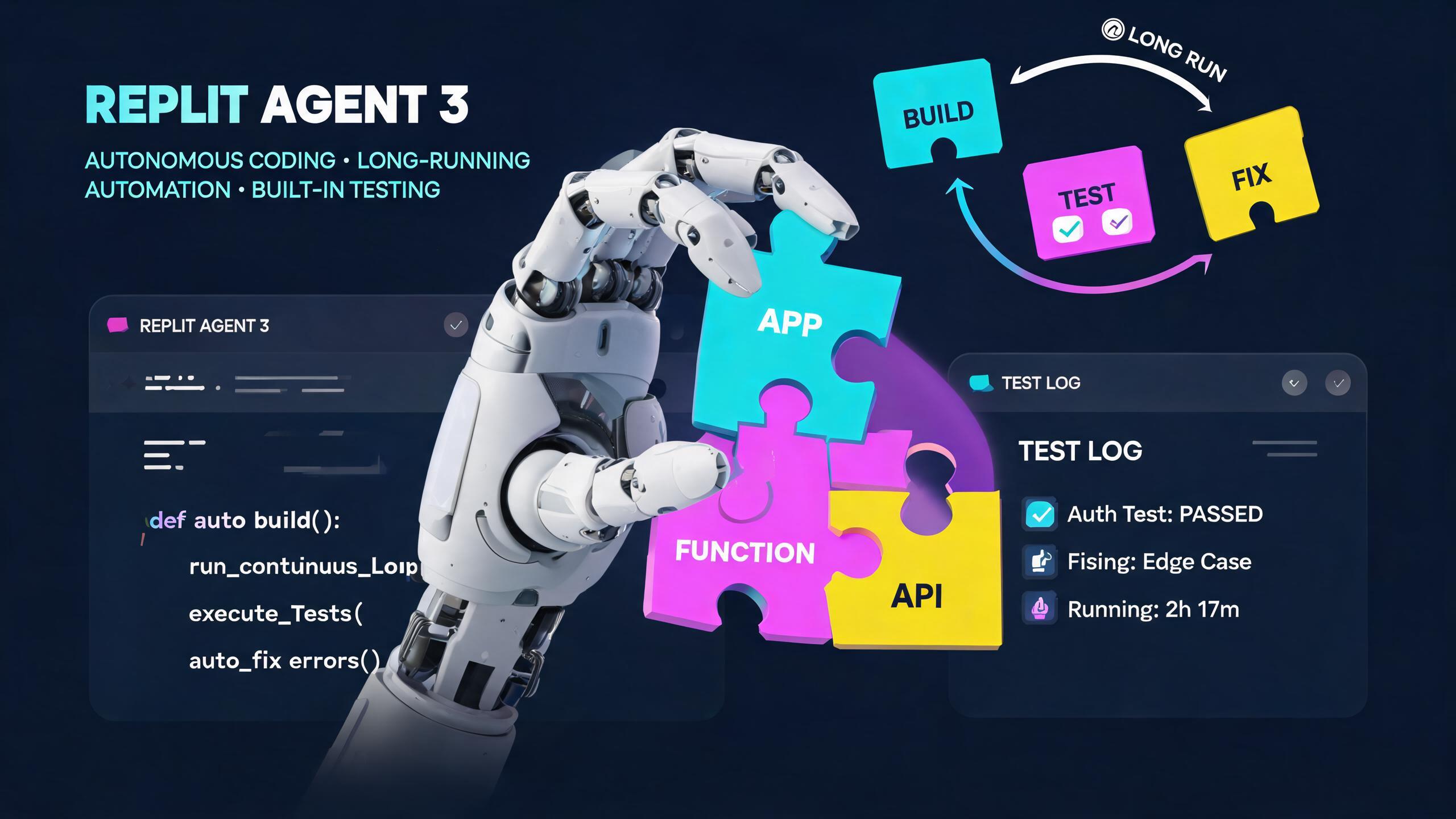 Replit Agent 3发布：200分钟自主运行与内建测试，软件工程质量与自动化再上台阶